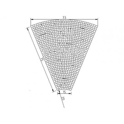 H0 (1:87) Kurvensegment eng, 45°