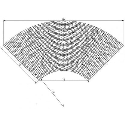 H0 (1:87) Kurvensegment weit, 90°