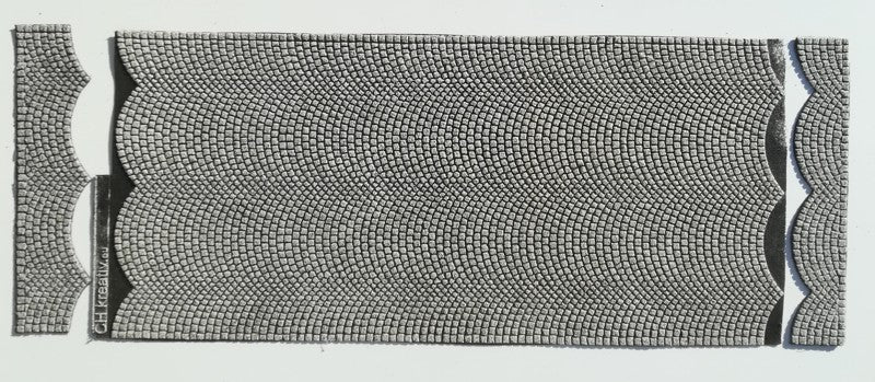 Übergang für Kopfsteinpflaster, römisch verlegt (1:22,5)